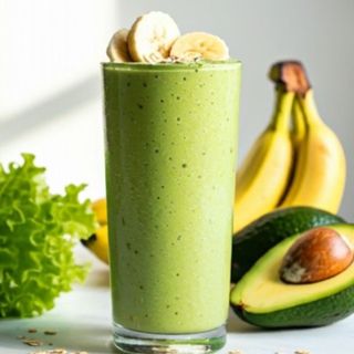 Smoothie aguacate, plátano y leche.