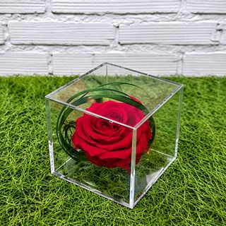 ROSA EN METACRILATO ROJA