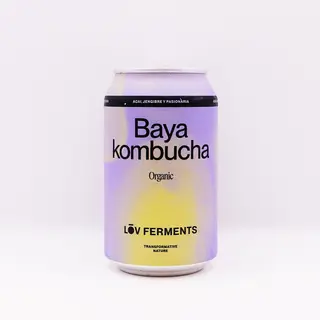 Kombucha de açai, jengibre y pasionaria