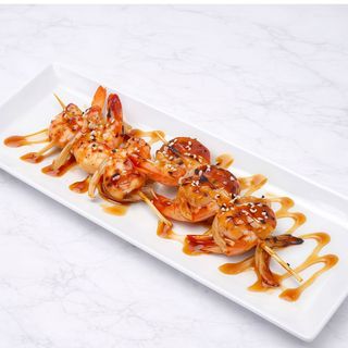Pincho de langostino teriyaki