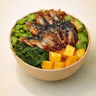 Poke anguila teriyaki