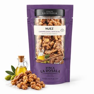 Nuez Caramelizada y AOVE y Sal · Doypack 80 g