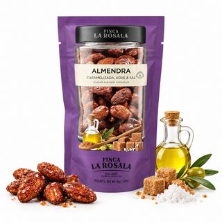 Almendra Caramelizada y AOVE y Sal · Doypack 80 g
