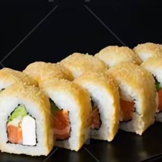 Tempura uramaki salmón