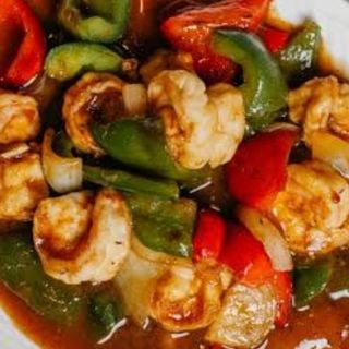 Langostinos con salsa konbao