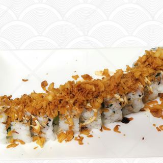 Uramaki de cebolla crujiente tofu frito 