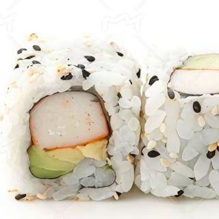 Uramaki de sésamo con palitos de cangrejo
