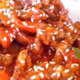 Ternera con salsa dulce picante