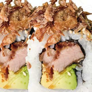 Uramaki de cebolla crujiente tempura atún