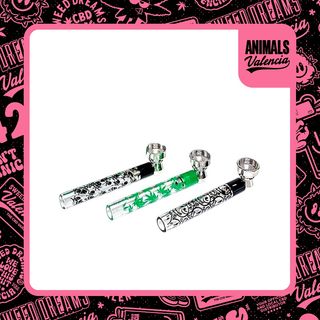 Pipa Cristal Metalica Hoja Canna