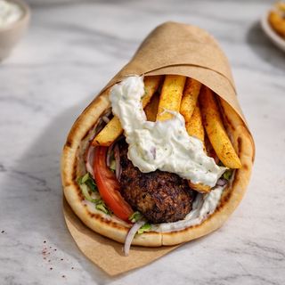 Pita Bifteki relleno de queso