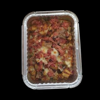 Patatas al Horno con Mozzarella y Bacon.