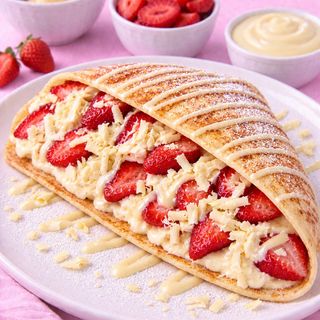 Crep fresas y  chocolate blanco