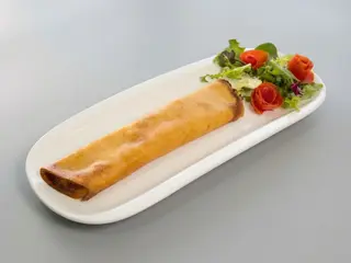 Crepes de vieiras y gambas