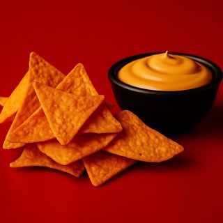 Totopos con salsa de queso