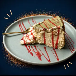 Tarta de queso y pistacho (porción)