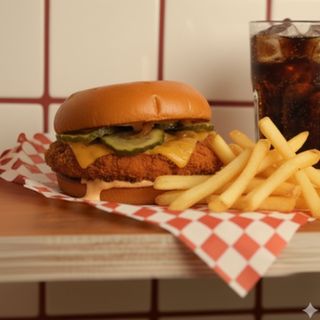 Menú Pollo – Pollo Crujiente + Patatas o Boniato + Bebida