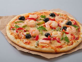 Pizza Salmone e gamberi