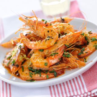 Gamberoni saltati al brandy