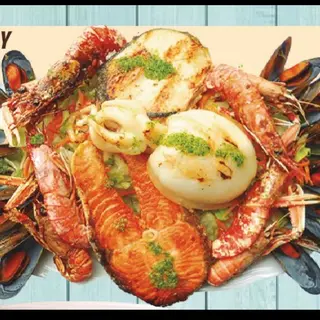 Parrillada de pescados y Mariscos 
