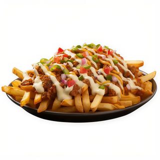 Patatas fritas con ternera