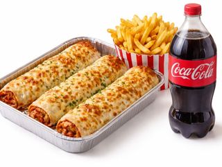 3 rollo gratinado +1 patata +bebida 2L