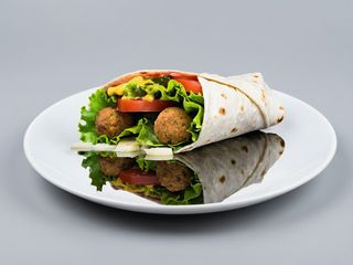 Menú de rollo falafel