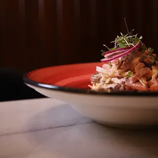 Ensalada de setas y jamon dulce