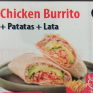 Oferta de chicken burrito + patatas + bebida