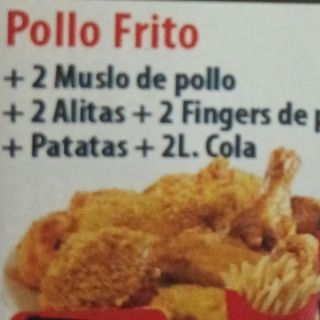 Oferta de pollo frito + bebida (2 lt.)