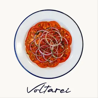 Tomate do noso Rosadiño con cebolla roja