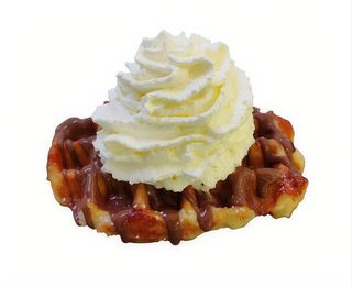 Gofres con chocolate caliente y nata