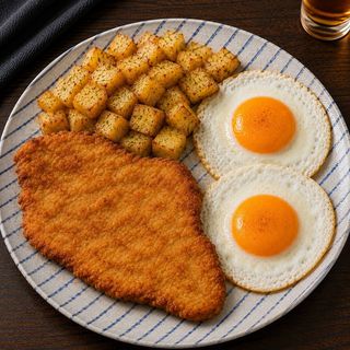 Plato combinado Escalopa de pollo