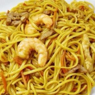 Tallarines con gampas