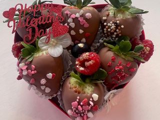 Corazón Feliz pequeño – Fresas Premium con Chocolate