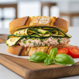 Sándwich de calabacín tierno y masa de atún
