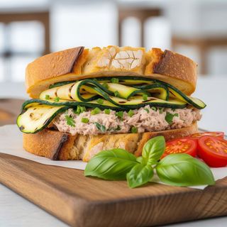 Sándwich de calabacín tierno y masa de atún