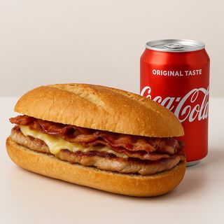 LOMO QUESO BACON + BEBIDA