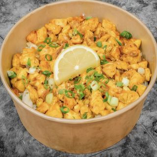 Menú curry de pollo