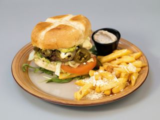 Hamburguesa con queso azul