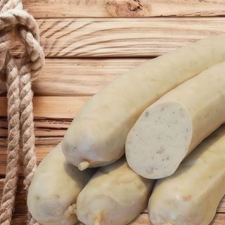 Gran brastwurt con queso y cebolla