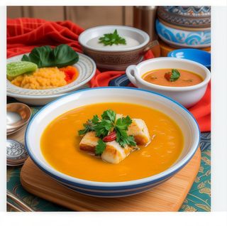 Sopa de cacahuete con fufu