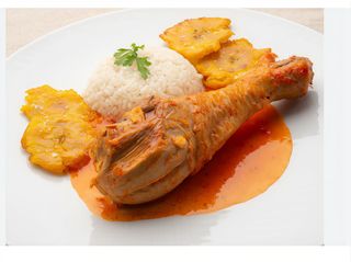 Plátano frito con pavo