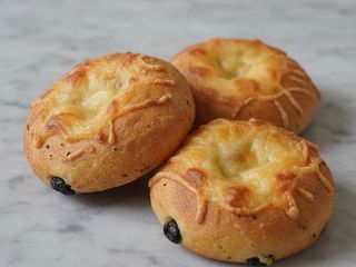 Mini foccacia de queso y olivas