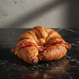 Crossant con jamón serrano y queso