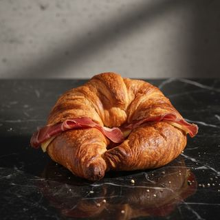 Crossant con jamón serrano y queso