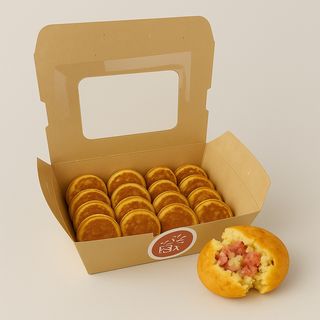 MINI PANCAKES queso de cabra con beicon