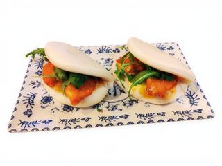 Tapa de bao de gamba crujiente (2 uds.)