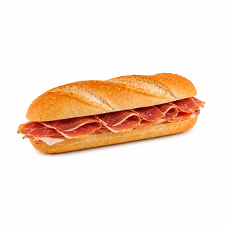 Medio bocadillo de jamón serrano
