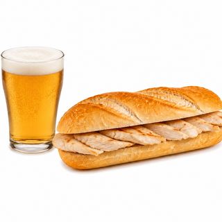 Combo de bebida con bocadillo de pechuga de pollo